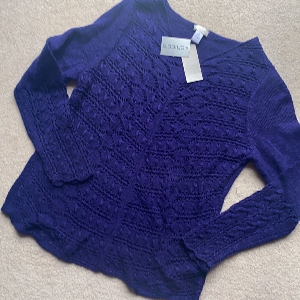 NWT! Chico’s Cammie Crochet Pullover Sweater!
